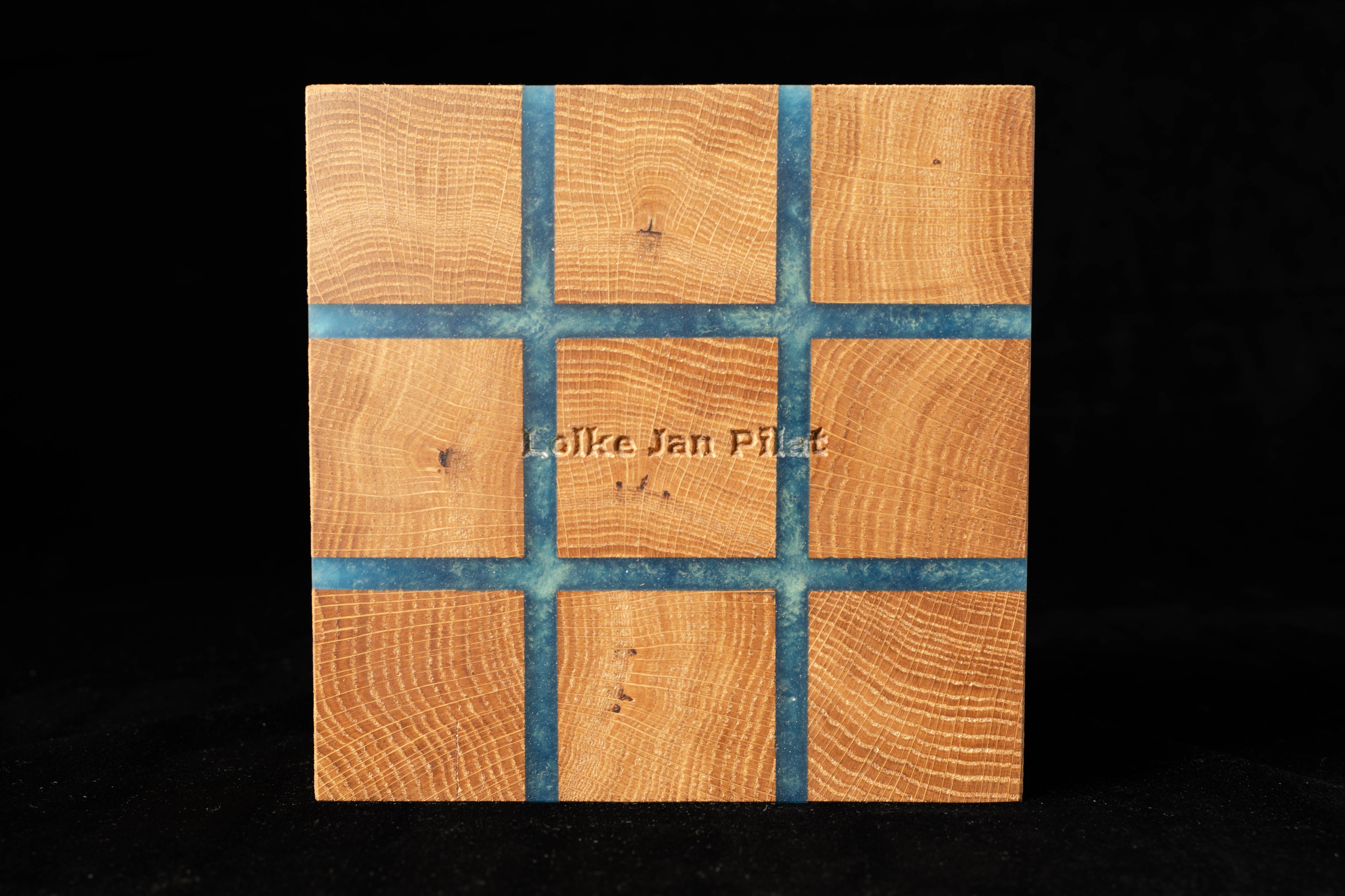 The Oak & Blue Epoxy Trivet Set